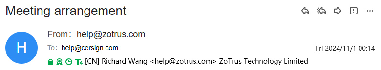 ZT Browser automatic email encryption service